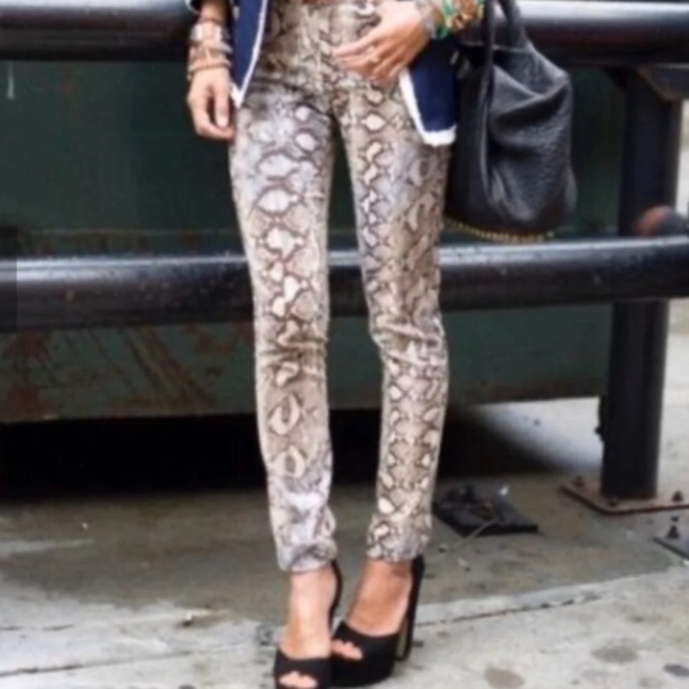 Zara snake print skinny jeans